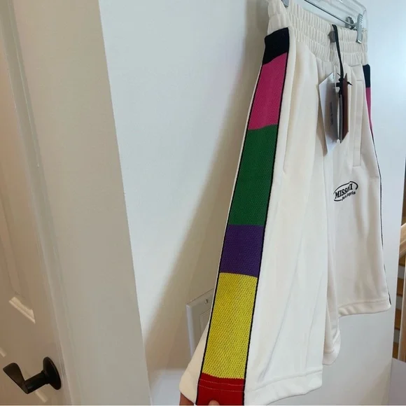 NWT Palm Angels x Missoni Collab Shorts Logo in cream / white